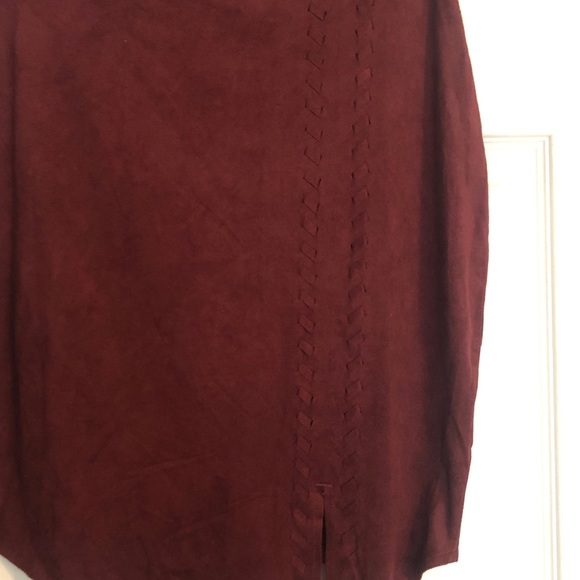 Burgundy Velvet Skirt - Picture 2 of 3